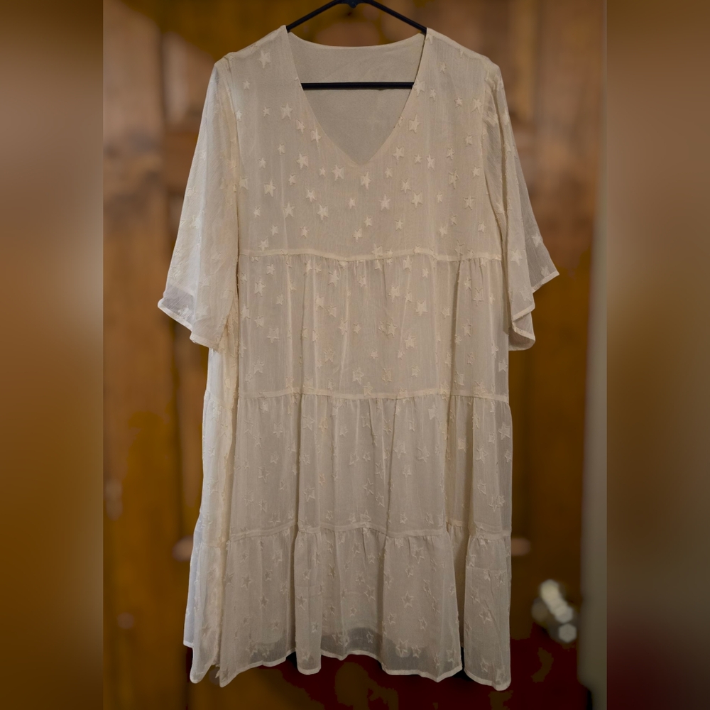 Cream Star Dress